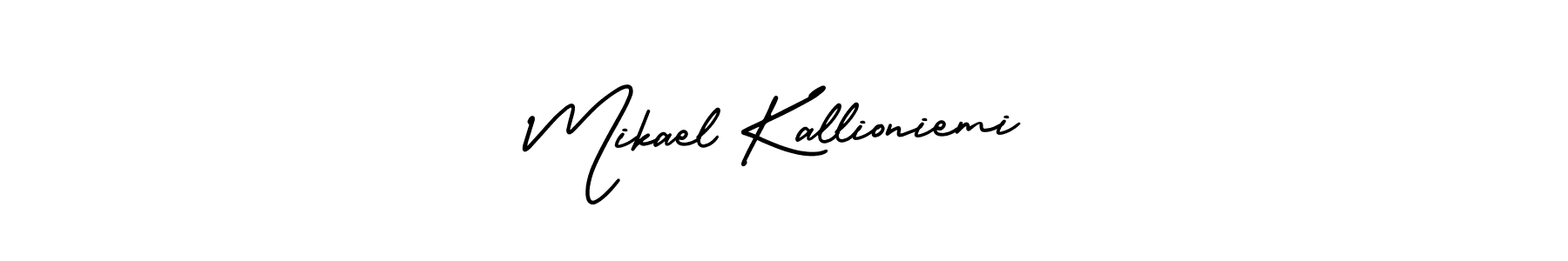 This is the best signature style for the Mikael Kallioniemi name. Also you like these signature font (AmerikaSignatureDemo-Regular). Mix name signature. Mikael Kallioniemi signature style 3 images and pictures png