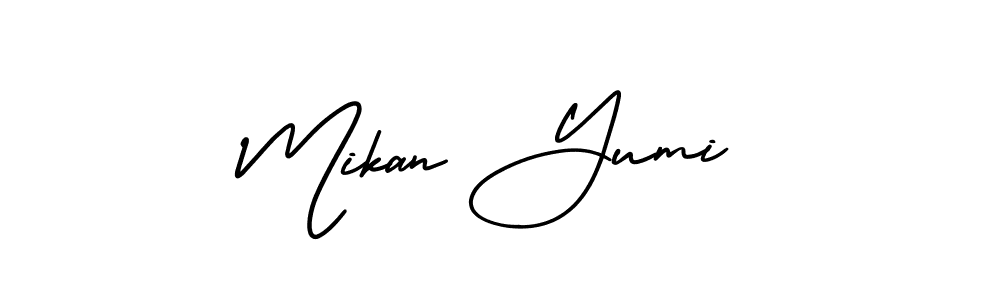 AmerikaSignatureDemo-Regular is a professional signature style that is perfect for those who want to add a touch of class to their signature. It is also a great choice for those who want to make their signature more unique. Get Mikan Yumi name to fancy signature for free. Mikan Yumi signature style 3 images and pictures png