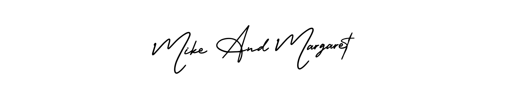 Also You can easily find your signature by using the search form. We will create Mike And Margaret name handwritten signature images for you free of cost using AmerikaSignatureDemo-Regular sign style. Mike And Margaret signature style 3 images and pictures png
