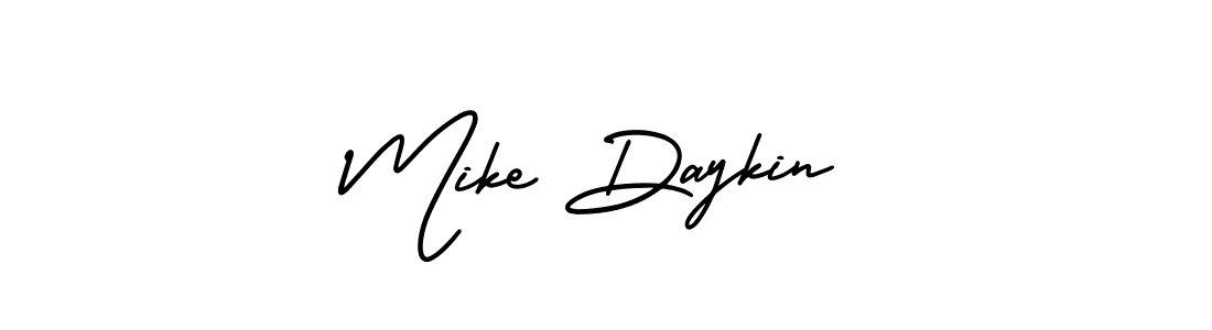 You should practise on your own different ways (AmerikaSignatureDemo-Regular) to write your name (Mike Daykin) in signature. don't let someone else do it for you. Mike Daykin signature style 3 images and pictures png