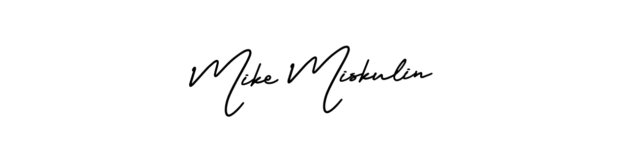 This is the best signature style for the Mike Miskulin name. Also you like these signature font (AmerikaSignatureDemo-Regular). Mix name signature. Mike Miskulin signature style 3 images and pictures png