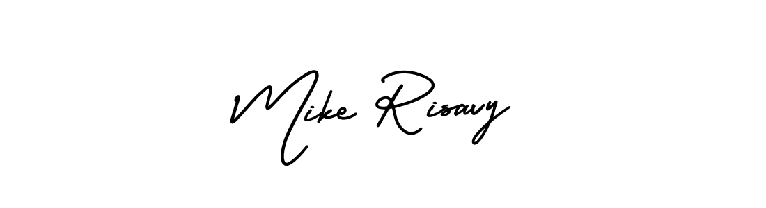 How to make Mike Risavy name signature. Use AmerikaSignatureDemo-Regular style for creating short signs online. This is the latest handwritten sign. Mike Risavy signature style 3 images and pictures png