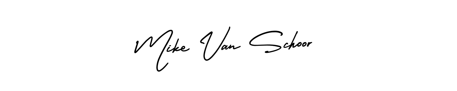 How to make Mike Van Schoor name signature. Use AmerikaSignatureDemo-Regular style for creating short signs online. This is the latest handwritten sign. Mike Van Schoor signature style 3 images and pictures png
