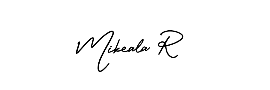 Make a beautiful signature design for name Mikeala R. With this signature (AmerikaSignatureDemo-Regular) style, you can create a handwritten signature for free. Mikeala R signature style 3 images and pictures png
