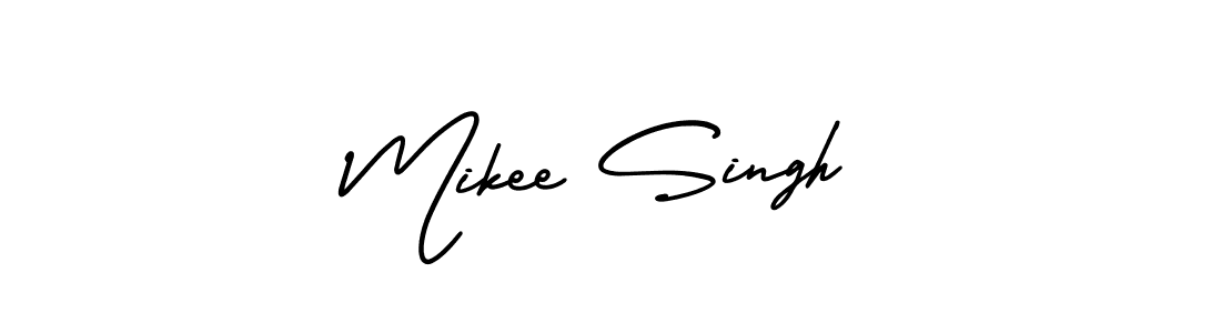 How to make Mikee Singh name signature. Use AmerikaSignatureDemo-Regular style for creating short signs online. This is the latest handwritten sign. Mikee Singh signature style 3 images and pictures png