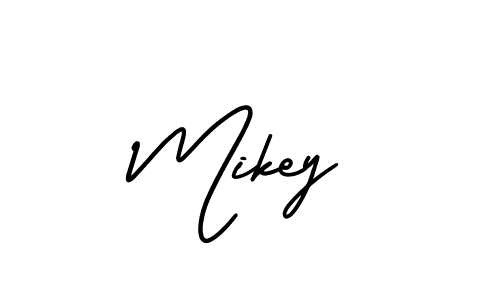 How to make Mikey name signature. Use AmerikaSignatureDemo-Regular style for creating short signs online. This is the latest handwritten sign. Mikey signature style 3 images and pictures png