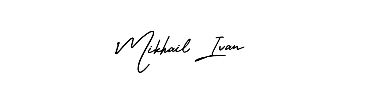 It looks lik you need a new signature style for name Mikhail Ivan. Design unique handwritten (AmerikaSignatureDemo-Regular) signature with our free signature maker in just a few clicks. Mikhail Ivan signature style 3 images and pictures png