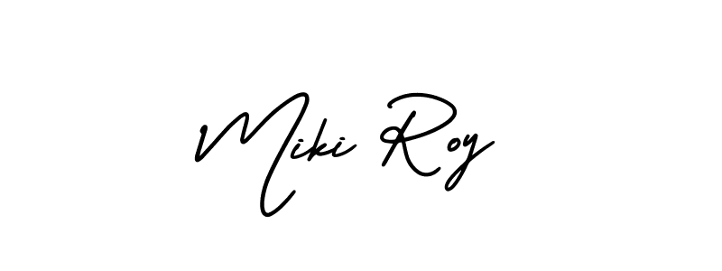 This is the best signature style for the Miki Roy name. Also you like these signature font (AmerikaSignatureDemo-Regular). Mix name signature. Miki Roy signature style 3 images and pictures png