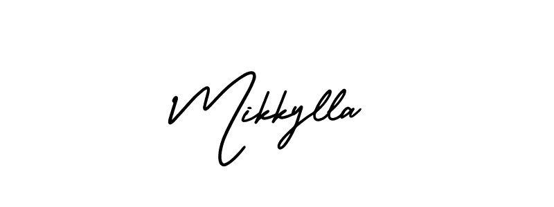 AmerikaSignatureDemo-Regular is a professional signature style that is perfect for those who want to add a touch of class to their signature. It is also a great choice for those who want to make their signature more unique. Get Mikkylla name to fancy signature for free. Mikkylla signature style 3 images and pictures png