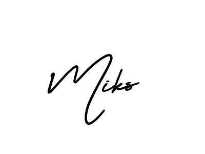 You should practise on your own different ways (AmerikaSignatureDemo-Regular) to write your name (Miks) in signature. don't let someone else do it for you. Miks signature style 3 images and pictures png