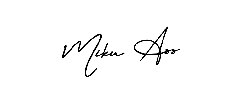 Similarly AmerikaSignatureDemo-Regular is the best handwritten signature design. Signature creator online .You can use it as an online autograph creator for name Miku Ass. Miku Ass signature style 3 images and pictures png