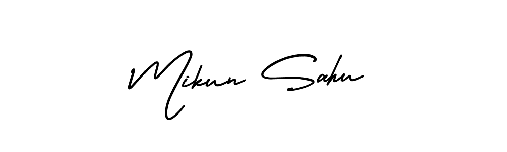 Use a signature maker to create a handwritten signature online. With this signature software, you can design (AmerikaSignatureDemo-Regular) your own signature for name Mikun Sahu. Mikun Sahu signature style 3 images and pictures png