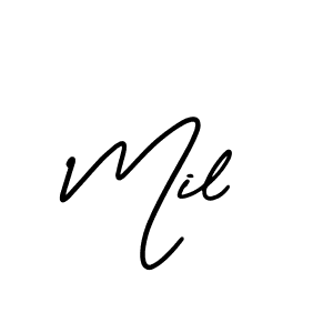 How to make Mil signature? AmerikaSignatureDemo-Regular is a professional autograph style. Create handwritten signature for Mil name. Mil signature style 3 images and pictures png