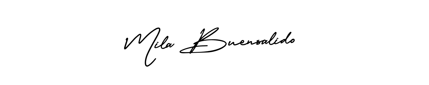 Make a beautiful signature design for name Mila Buensalido. With this signature (AmerikaSignatureDemo-Regular) style, you can create a handwritten signature for free. Mila Buensalido signature style 3 images and pictures png