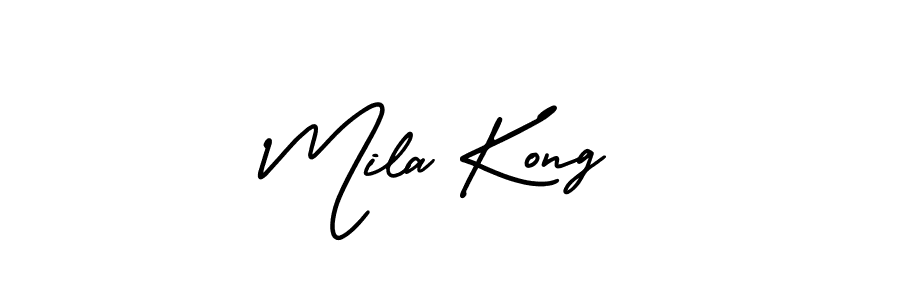 Mila Kong stylish signature style. Best Handwritten Sign (AmerikaSignatureDemo-Regular) for my name. Handwritten Signature Collection Ideas for my name Mila Kong. Mila Kong signature style 3 images and pictures png