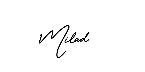 Milad  stylish signature style. Best Handwritten Sign (AmerikaSignatureDemo-Regular) for my name. Handwritten Signature Collection Ideas for my name Milad . Milad  signature style 3 images and pictures png