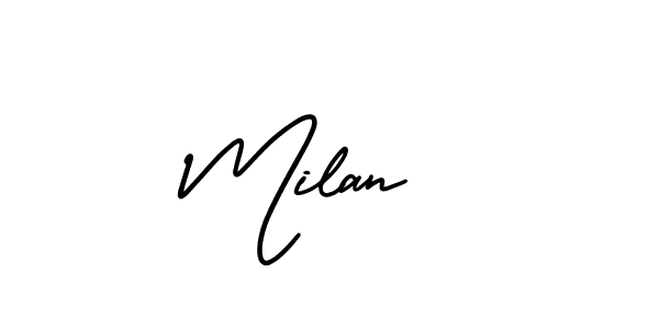 Milan  stylish signature style. Best Handwritten Sign (AmerikaSignatureDemo-Regular) for my name. Handwritten Signature Collection Ideas for my name Milan . Milan  signature style 3 images and pictures png