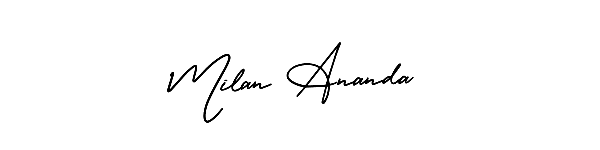 Make a short Milan Ananda signature style. Manage your documents anywhere anytime using AmerikaSignatureDemo-Regular. Create and add eSignatures, submit forms, share and send files easily. Milan Ananda signature style 3 images and pictures png