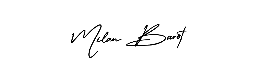 AmerikaSignatureDemo-Regular is a professional signature style that is perfect for those who want to add a touch of class to their signature. It is also a great choice for those who want to make their signature more unique. Get Milan Barot name to fancy signature for free. Milan Barot signature style 3 images and pictures png