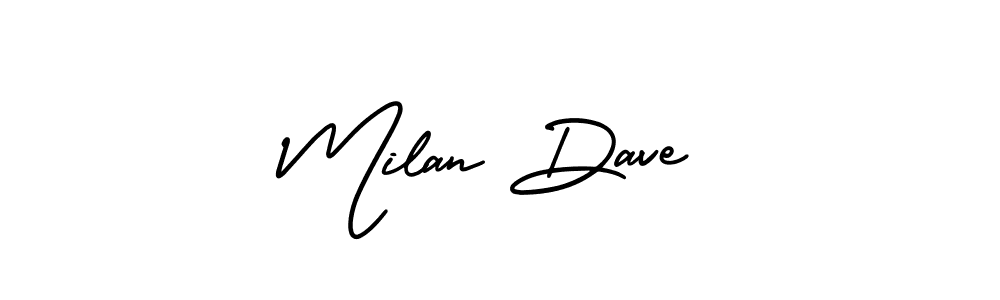 Make a beautiful signature design for name Milan Dave. With this signature (AmerikaSignatureDemo-Regular) style, you can create a handwritten signature for free. Milan Dave signature style 3 images and pictures png