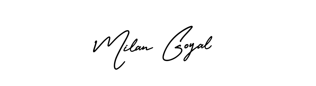 Milan Goyal stylish signature style. Best Handwritten Sign (AmerikaSignatureDemo-Regular) for my name. Handwritten Signature Collection Ideas for my name Milan Goyal. Milan Goyal signature style 3 images and pictures png