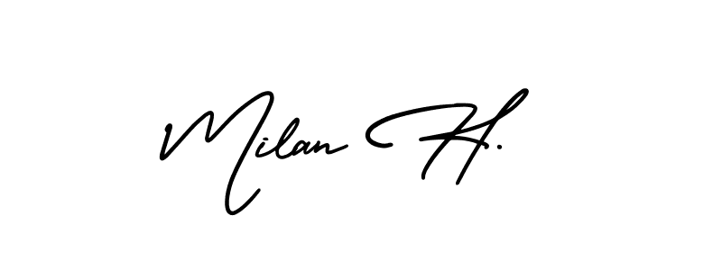 Make a beautiful signature design for name Milan H.. Use this online signature maker to create a handwritten signature for free. Milan H. signature style 3 images and pictures png