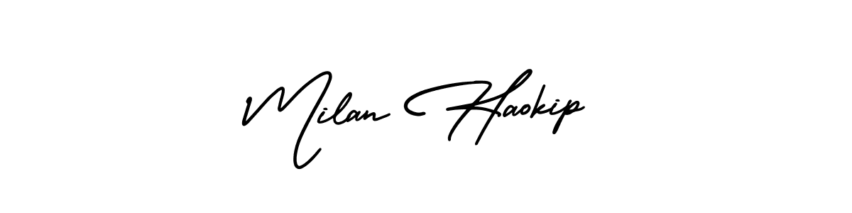 Design your own signature with our free online signature maker. With this signature software, you can create a handwritten (AmerikaSignatureDemo-Regular) signature for name Milan Haokip. Milan Haokip signature style 3 images and pictures png