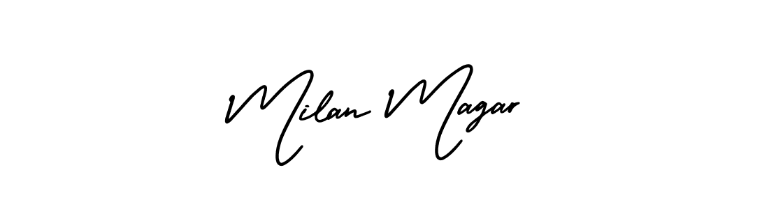 Use a signature maker to create a handwritten signature online. With this signature software, you can design (AmerikaSignatureDemo-Regular) your own signature for name Milan Magar. Milan Magar signature style 3 images and pictures png