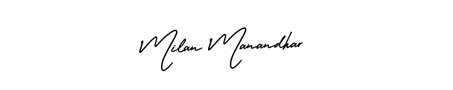 Also You can easily find your signature by using the search form. We will create Milan Manandhar name handwritten signature images for you free of cost using AmerikaSignatureDemo-Regular sign style. Milan Manandhar signature style 3 images and pictures png