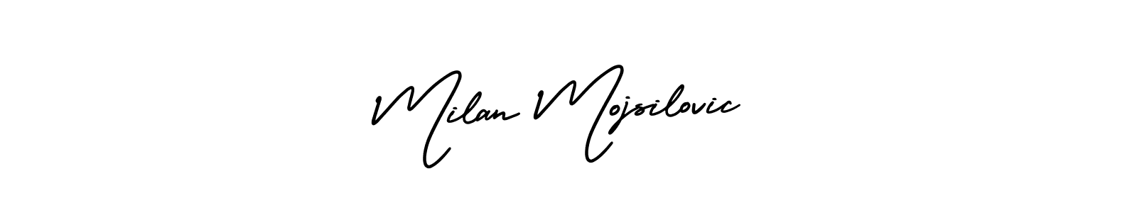 This is the best signature style for the Milan Mojsilovic name. Also you like these signature font (AmerikaSignatureDemo-Regular). Mix name signature. Milan Mojsilovic signature style 3 images and pictures png