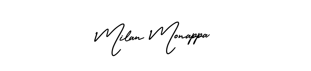 How to make Milan Monappa signature? AmerikaSignatureDemo-Regular is a professional autograph style. Create handwritten signature for Milan Monappa name. Milan Monappa signature style 3 images and pictures png
