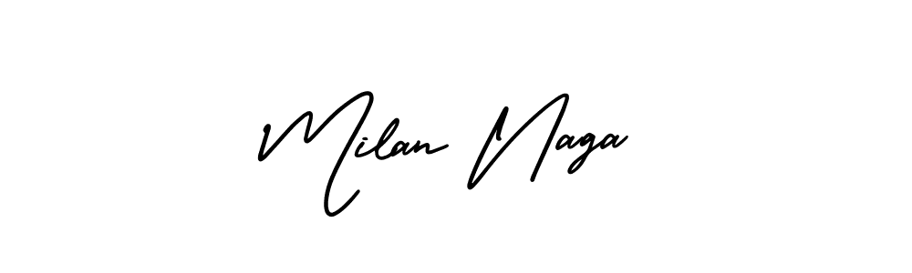 How to Draw Milan Naga signature style? AmerikaSignatureDemo-Regular is a latest design signature styles for name Milan Naga. Milan Naga signature style 3 images and pictures png