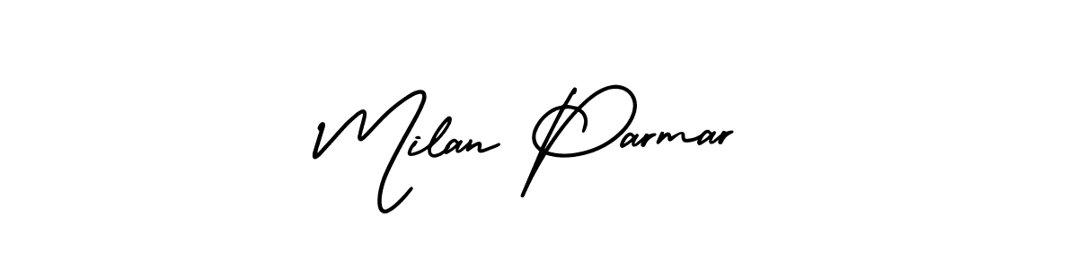 How to Draw Milan Parmar signature style? AmerikaSignatureDemo-Regular is a latest design signature styles for name Milan Parmar. Milan Parmar signature style 3 images and pictures png