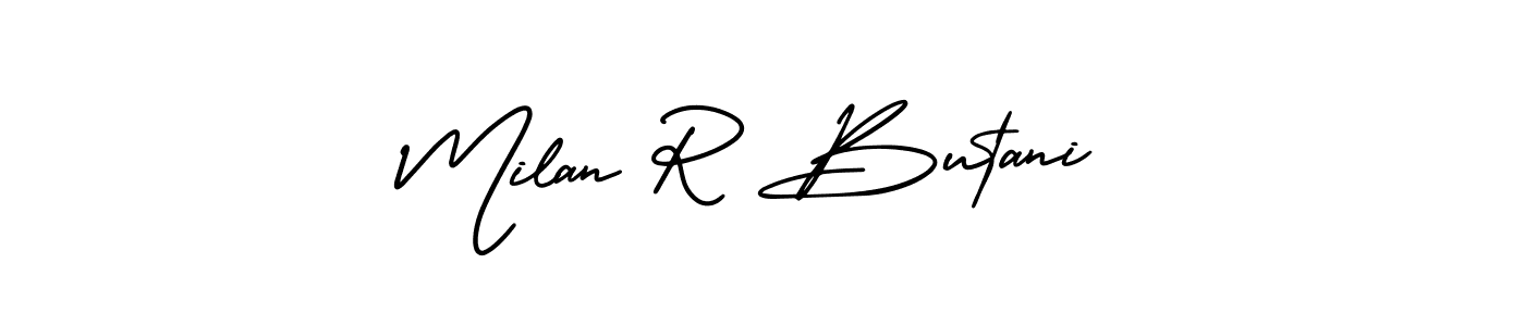 Design your own signature with our free online signature maker. With this signature software, you can create a handwritten (AmerikaSignatureDemo-Regular) signature for name Milan R Butani. Milan R Butani signature style 3 images and pictures png