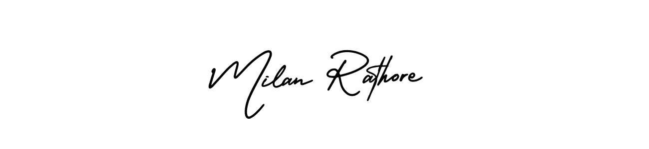 How to make Milan Rathore signature? AmerikaSignatureDemo-Regular is a professional autograph style. Create handwritten signature for Milan Rathore name. Milan Rathore signature style 3 images and pictures png