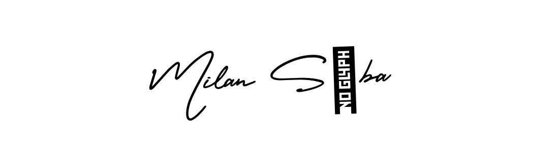 Make a beautiful signature design for name Milan Síba. With this signature (AmerikaSignatureDemo-Regular) style, you can create a handwritten signature for free. Milan Síba signature style 3 images and pictures png