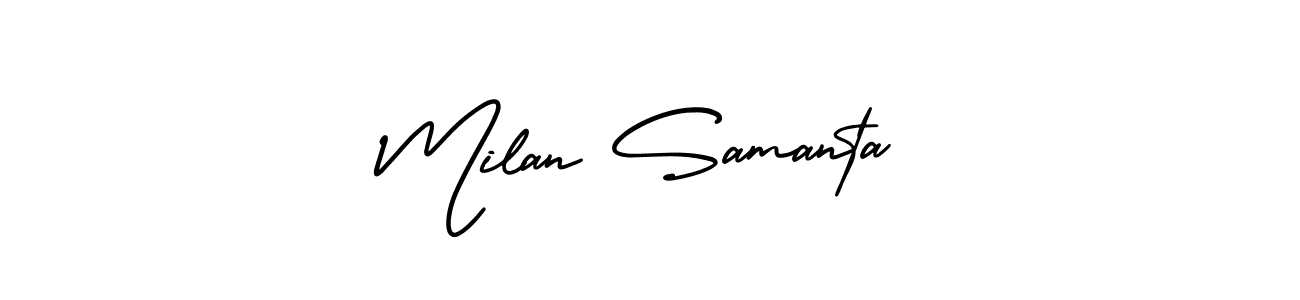 Design your own signature with our free online signature maker. With this signature software, you can create a handwritten (AmerikaSignatureDemo-Regular) signature for name Milan Samanta. Milan Samanta signature style 3 images and pictures png