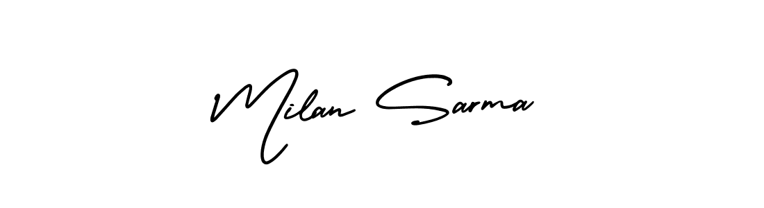 AmerikaSignatureDemo-Regular is a professional signature style that is perfect for those who want to add a touch of class to their signature. It is also a great choice for those who want to make their signature more unique. Get Milan Sarma name to fancy signature for free. Milan Sarma signature style 3 images and pictures png