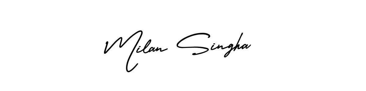 How to make Milan Singha signature? AmerikaSignatureDemo-Regular is a professional autograph style. Create handwritten signature for Milan Singha name. Milan Singha signature style 3 images and pictures png