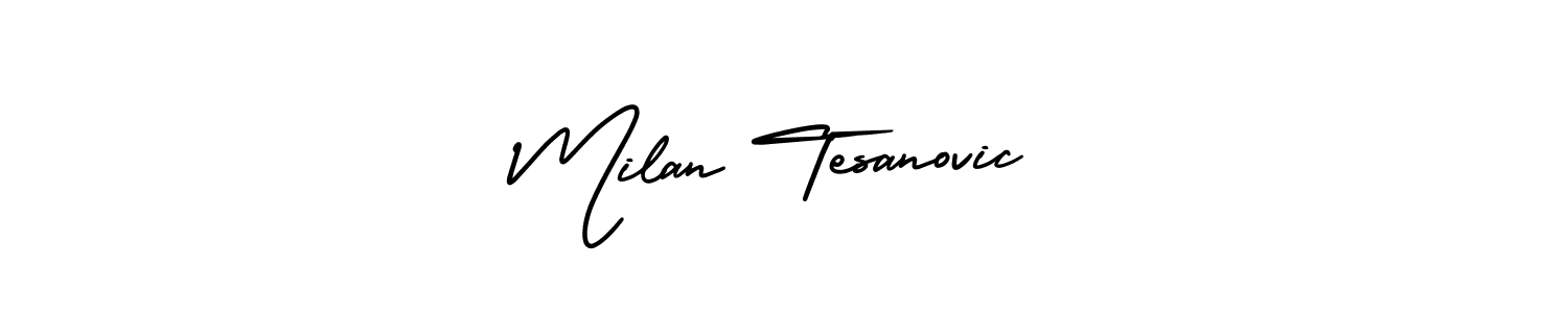 Make a beautiful signature design for name Milan Tesanovic. With this signature (AmerikaSignatureDemo-Regular) style, you can create a handwritten signature for free. Milan Tesanovic signature style 3 images and pictures png