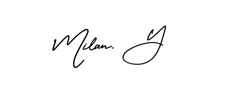 How to make Milan. Y signature? AmerikaSignatureDemo-Regular is a professional autograph style. Create handwritten signature for Milan. Y name. Milan. Y signature style 3 images and pictures png