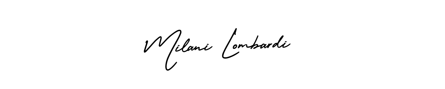 Similarly AmerikaSignatureDemo-Regular is the best handwritten signature design. Signature creator online .You can use it as an online autograph creator for name Milani Lombardi. Milani Lombardi signature style 3 images and pictures png