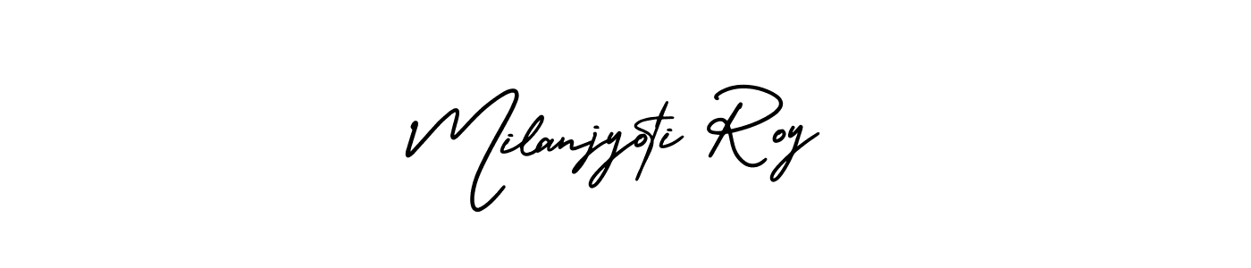 Use a signature maker to create a handwritten signature online. With this signature software, you can design (AmerikaSignatureDemo-Regular) your own signature for name Milanjyoti Roy. Milanjyoti Roy signature style 3 images and pictures png
