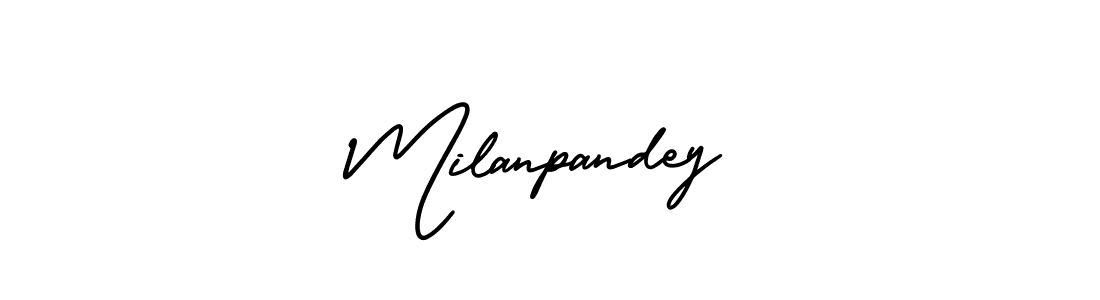 Milanpandey stylish signature style. Best Handwritten Sign (AmerikaSignatureDemo-Regular) for my name. Handwritten Signature Collection Ideas for my name Milanpandey. Milanpandey signature style 3 images and pictures png