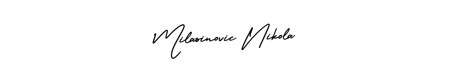 if you are searching for the best signature style for your name Milasinovic Nikola. so please give up your signature search. here we have designed multiple signature styles  using AmerikaSignatureDemo-Regular. Milasinovic Nikola signature style 3 images and pictures png
