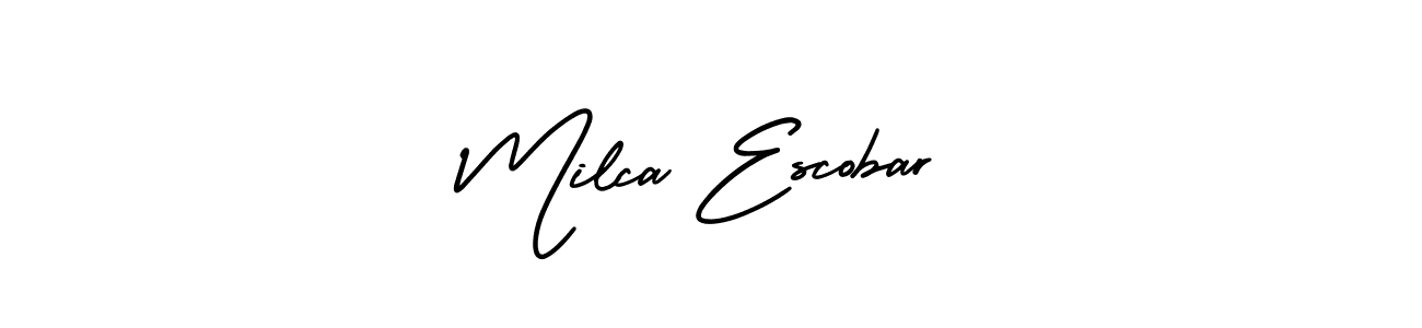 Milca Escobar stylish signature style. Best Handwritten Sign (AmerikaSignatureDemo-Regular) for my name. Handwritten Signature Collection Ideas for my name Milca Escobar. Milca Escobar signature style 3 images and pictures png
