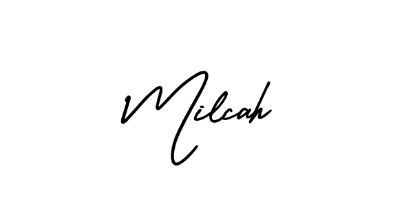 Use a signature maker to create a handwritten signature online. With this signature software, you can design (AmerikaSignatureDemo-Regular) your own signature for name Milcah. Milcah signature style 3 images and pictures png