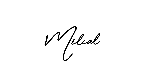 The best way (AmerikaSignatureDemo-Regular) to make a short signature is to pick only two or three words in your name. The name Milcal include a total of six letters. For converting this name. Milcal signature style 3 images and pictures png