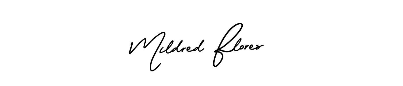 Create a beautiful signature design for name Mildred Flores. With this signature (AmerikaSignatureDemo-Regular) fonts, you can make a handwritten signature for free. Mildred Flores signature style 3 images and pictures png