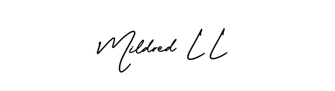 Mildred L L stylish signature style. Best Handwritten Sign (AmerikaSignatureDemo-Regular) for my name. Handwritten Signature Collection Ideas for my name Mildred L L. Mildred L L signature style 3 images and pictures png